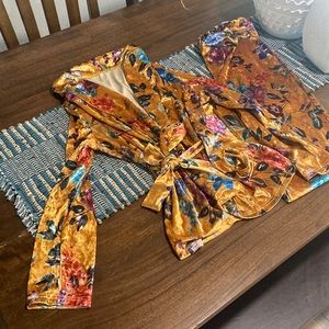 mustard gold velvet pajamas